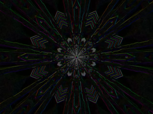 Kaleidoscope Neon Tunnel VJ Loop 60fps 4:3 Classic Screensaver