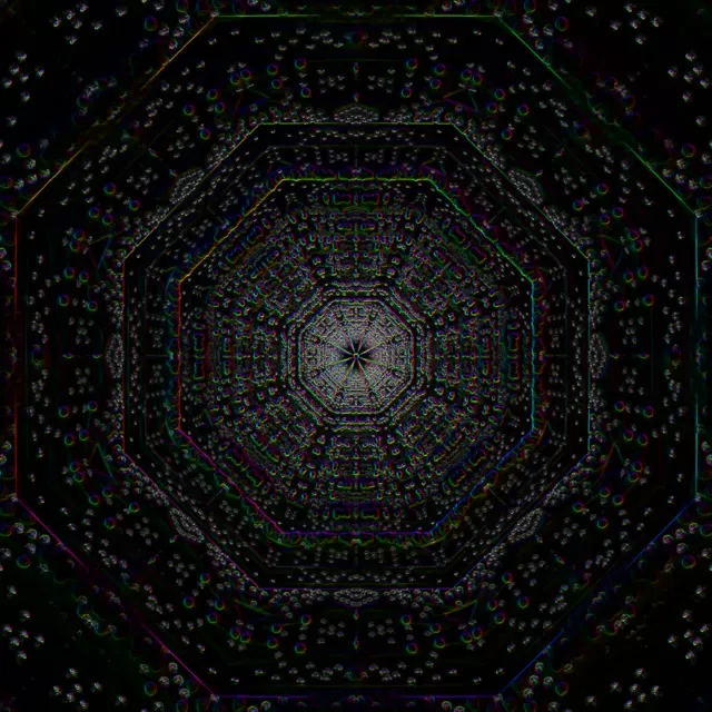 Neon Tunnel Spiraling Kaleidoscope VJ Loop 1:1 Square 60fps Screensaver