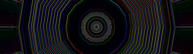 Neon Tunnel Eşmerkezli Daireler VJ Loop 32:9 Ultrawide 60fps Screensaver