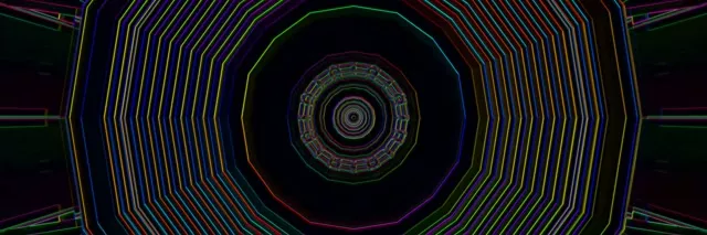 Círculos Concêntricos Túnel Neon VJLoops 3:1 Triple Wide 60fps Screensaver