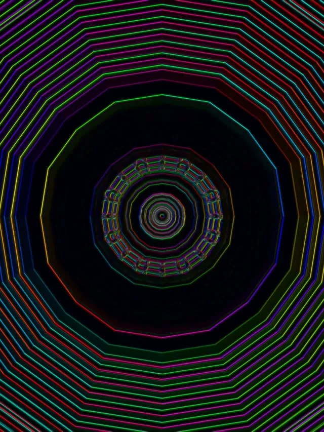 Neon Tunnel Spiraling Vortex | 3:4 iPad Portrait 60fps VJLoops Screensaver