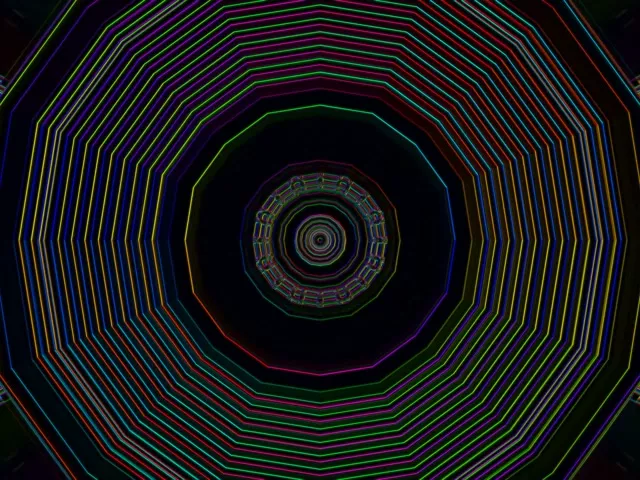 Đường Hầm Neon Xoắn Octagon Vortex | VJLoops 60fps 4:3 Classic Screensaver