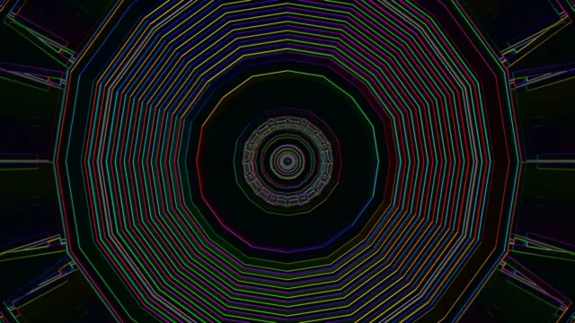 neonski tunel zaslonski čuvar 4k 60fps vj petlja šareni geometrijski motion background