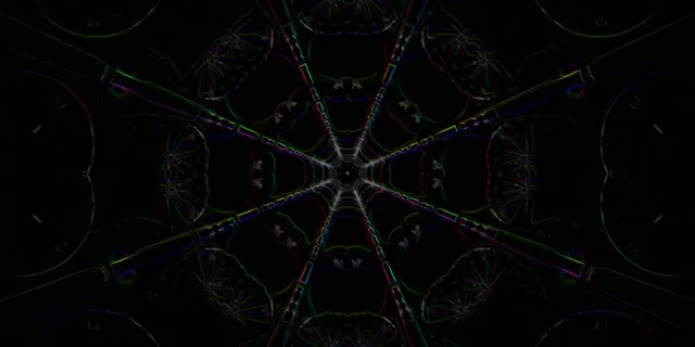 Kaleidoscope Neon Tunnel VJ Loop 2:1 Univisium 60fps Screensaver Motion Background