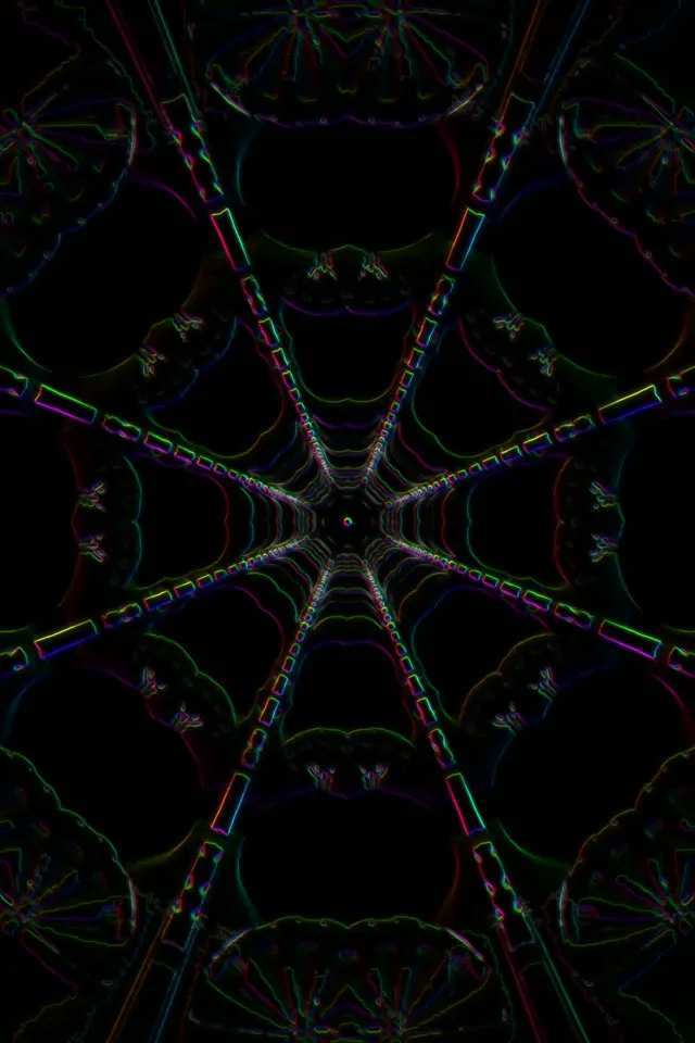 Neon Tunnel Kaleidoscope Vortex | 2:3 Portrait 60fps Screensaver Loop