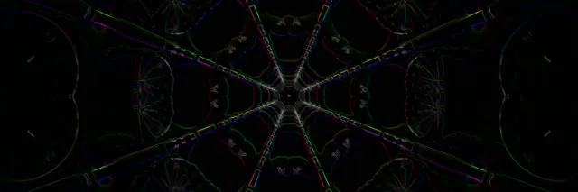 Neon Tunnel Fractal Kaleidoscope Vortex 3:1 Triple Wide 60fps Screensaver