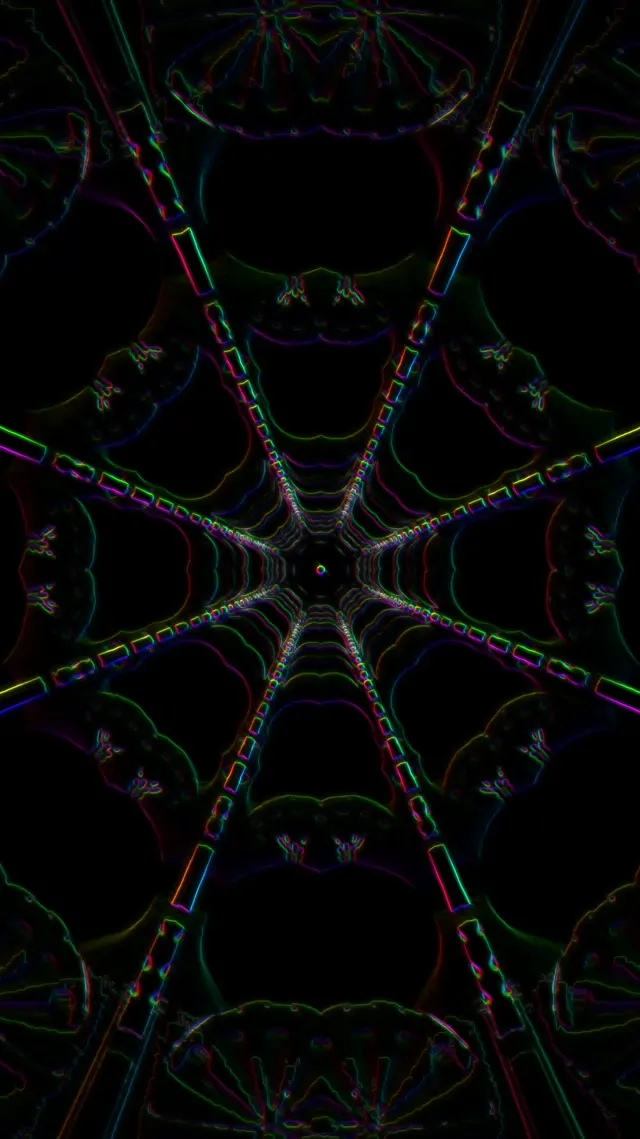 Neon Tunnel Kaleidoscope Fractal | 9:16 Reels | 60fps Screensaver