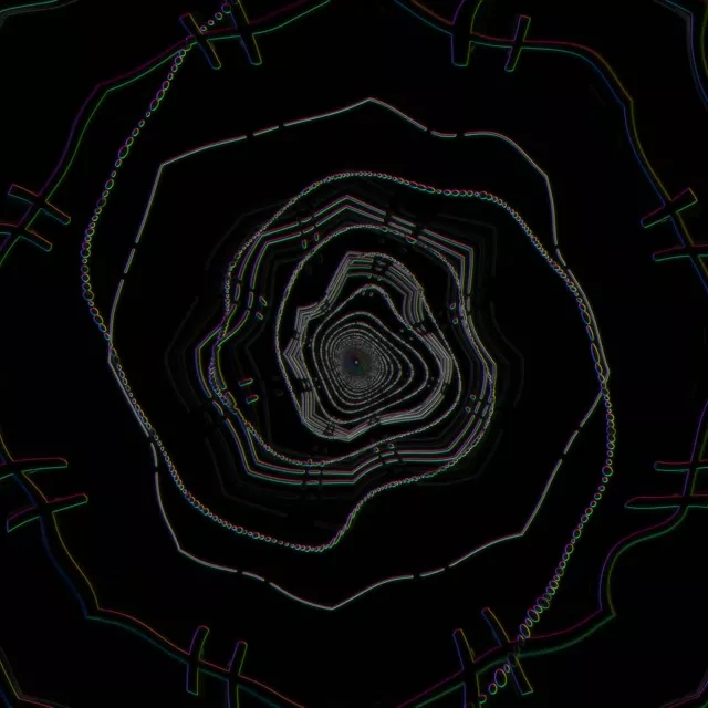 Neon Tunnel Spiraling Hexagon VJ Loop 1:1 Square 60fps Screensaver