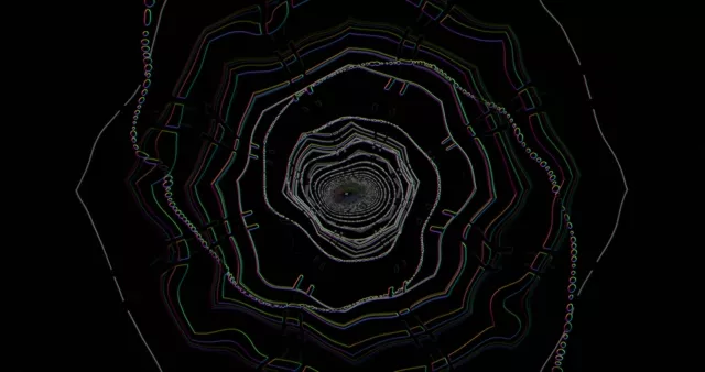 Neon Tunnel Screensaver 4K 60FPS VJ Loop Geometric Rings