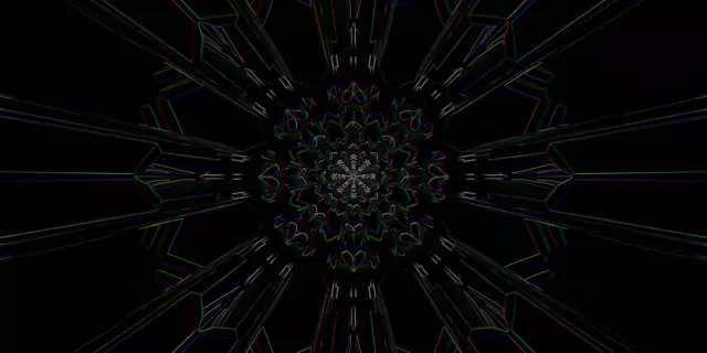Neon Tunnel Kaleidoscope VJ Loop 2:1 Univisium 60fps Screensaver