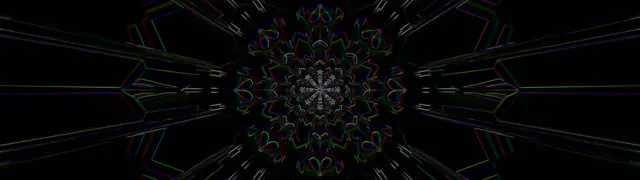 32:9 Ultrawide Neon Tunnel Kaleidoscope VJ Loop 60fps Screensaver