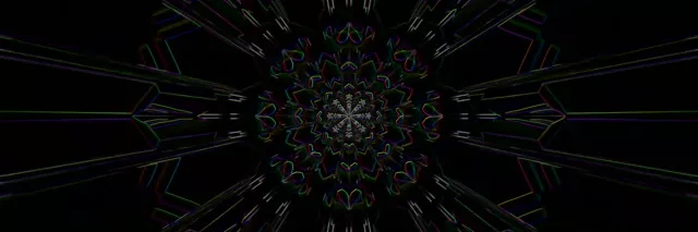 Neon Tunnel Fractal Kaleidoscope Vortex 3:1 Triple Wide 60fps Screensaver