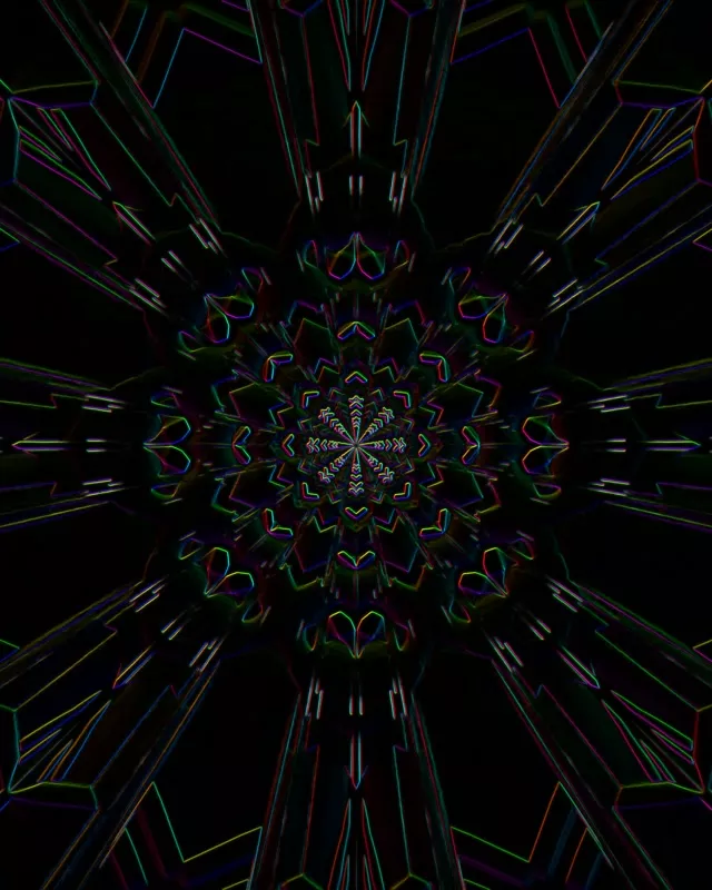 Neon Tunnel Fractal Kaleidoscope 4:5 Instagram 60fps Screensaver