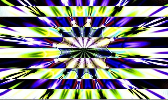 VJ Loop Neon Tunnel Kaleidoscope 5:3 Wide 60fps Screensaver