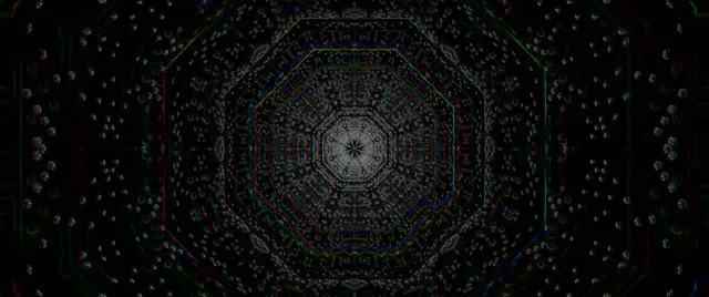 Pulsating Hexagon Neon Tunnel VJ Loop 2.39:1 Cinemascope 60fps Screensaver