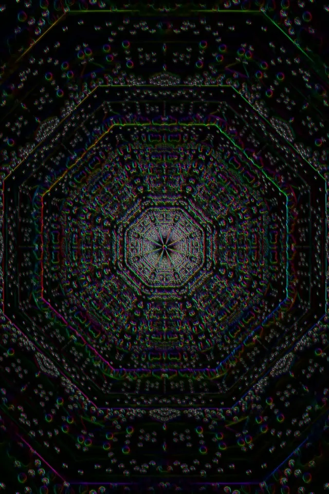 Neon Tunnel Kaleidoscope Vortex 2:3 Portrait 60fps Screensaver Loop