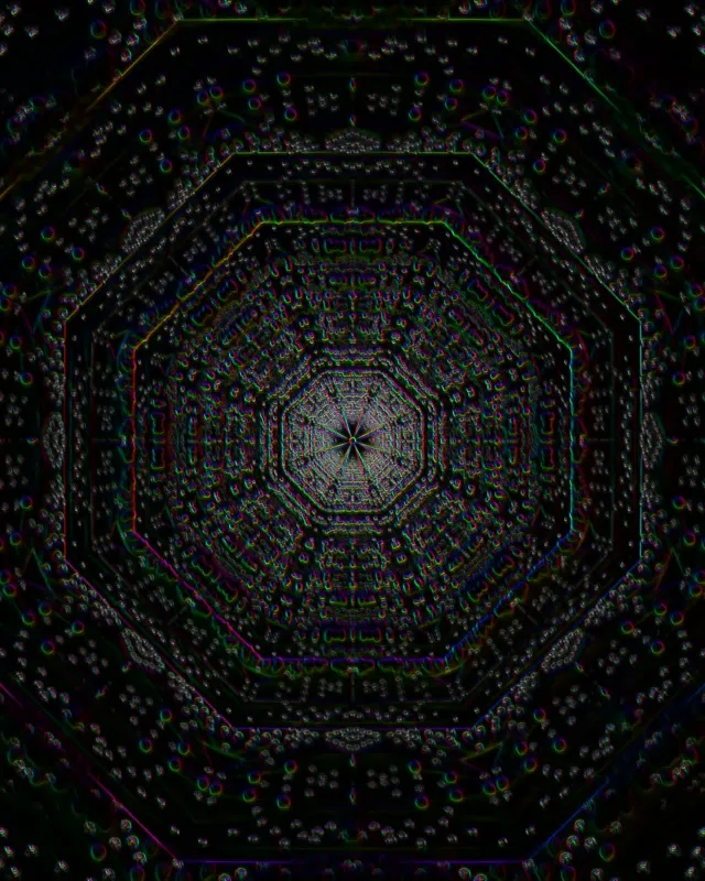 Neon Tunnel Pulsating Hexagon Grid VJ Loop 4:5 Instagram 60fps Screensaver
