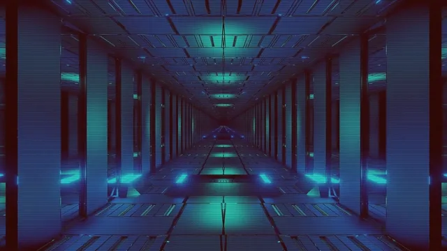 Neon Tunnel Screensaver 4K UHD 60fps Blue Sci-Fi VJ Loop