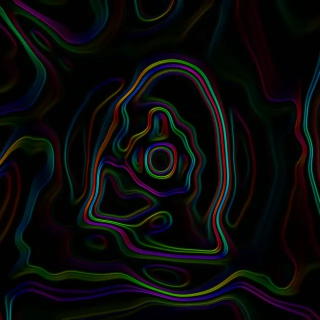Neon Tunnel Swirling Contour Lines VJ Loop 1:1 Square 60fps Screensaver