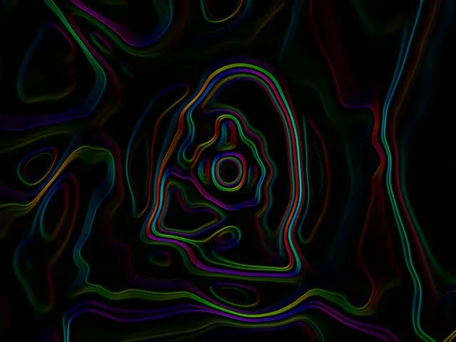 Neon Tunnel Swirling Topographic Lines 4:3 Classic 60fps Screensaver Vj Loop