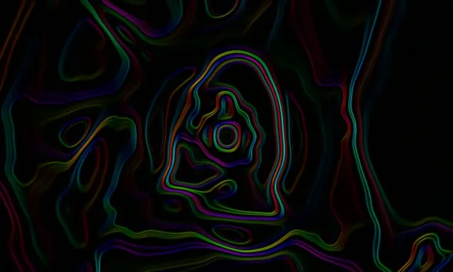 Neon Tunnel Swirling Contour Lines VJ Loop 5:3 Wide 60fps Screensaver