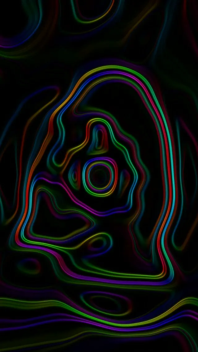 Neon Tunnel Swirling Rainbow Vortex VJ Loop 9:16 Reels 60fps Screensaver