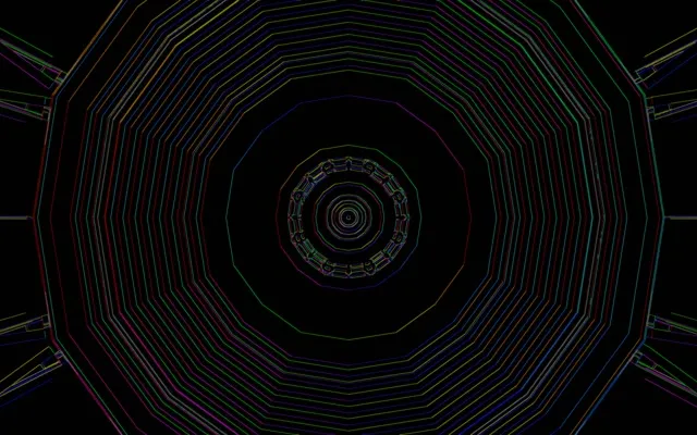 تونل نئون رنگین کمان هشت ضلعی گردباد VJ Loop 16:10 مک بوک 60fps محافظ صفحه