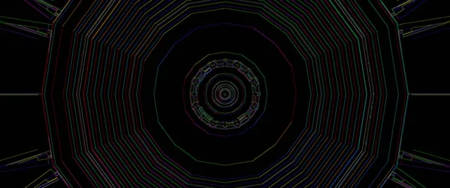 تونل نئون ده ضلعی گردباد VJ Loop 2.39:1 سینماسکوپ 60fps محافظ صفحه