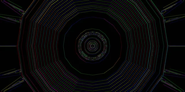 نفق نيون دوامة مثمن VJ Loop 2:1 Univisium 60fps شاشة توقف