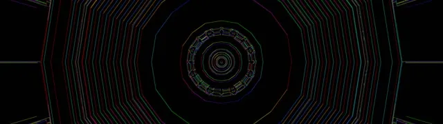 Neon Tunnel Polygon Vortex VJ Loop 60fps 32:9 Super Ultrawide Screensaver