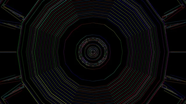 Tuneli ya Neon Screensaver 4K UHD 60fps Octagon ya Rangi Mbalimbali Vj Loop