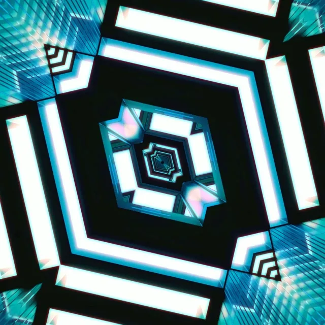 Neon Tunnel Spiral Diamond Vortex VJ Loop 1:1 Square 60fps Screensaver