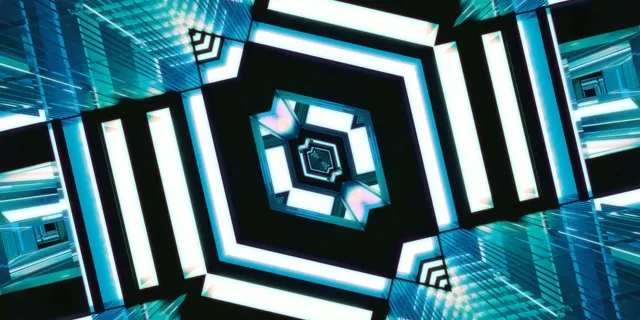 Neon Tunnel Spiral Diamond Vj Loop 2:1 Univisium 60fps Screensaver