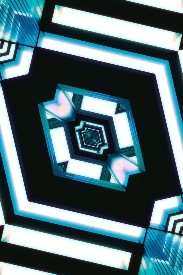 อุโมงค์นีออนเพชรฟ้า Vortex VJLoops 2:3 Photo Portrait 60fps Screensaver