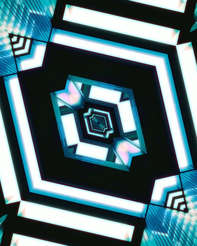 Neon Tunnel Rotating Diamond Vortex VJ Loop 4:5 Instagram 60fps Screensaver