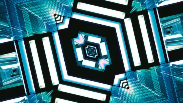 Neon Tunel Screensaver 4K UHD 60fps Cijan Geometrijski VJLoops