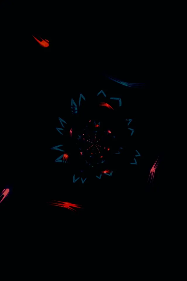 Неонова тунель Vj Loop | темний калейдоскоп спіраль | 2:3 портрет 60fps екранна заставка