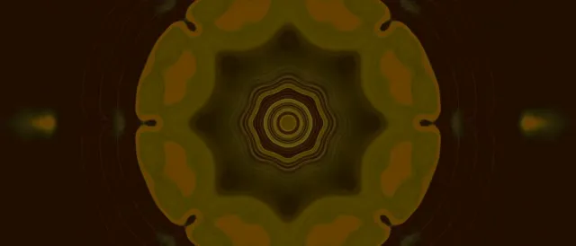 Golden Kaleidoscope Neon Tunnel VJ Loop 21:9 Ultrawide 60fps Screensaver