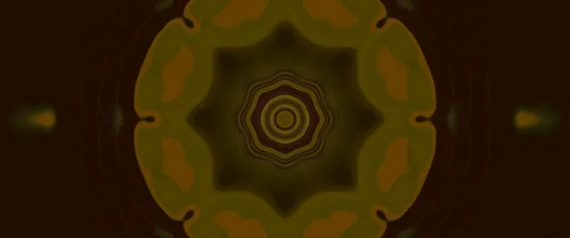 Golden Kaleidoscope Neon Tunnel VJ Loop 60fps 2.39:1 Screensaver