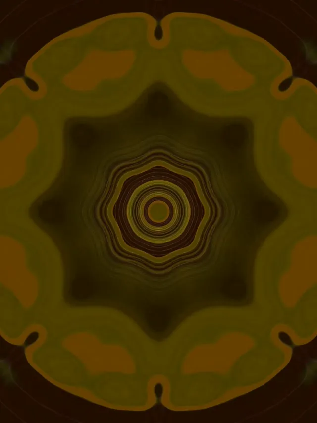 Neon Tunnel Golden Kaleidoscope VJ Loop 3:4 iPad Portrait 60fps Screensaver