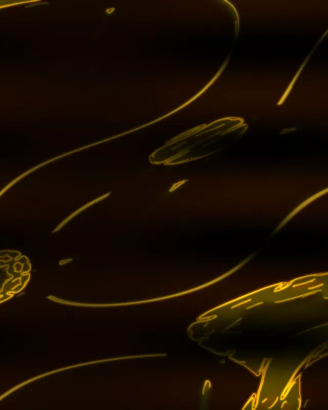 Glowing Gold Liquid Neon Tunnel VJ Loop 4:5 Instagram 60fps Screensaver