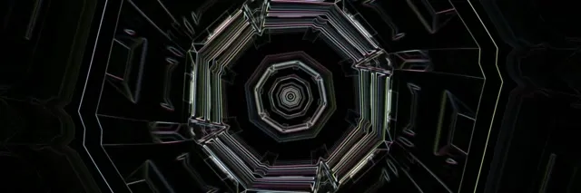 3:1 Neon Tunnel Hexagon Vortex VJ Loop 60fps Screensaver