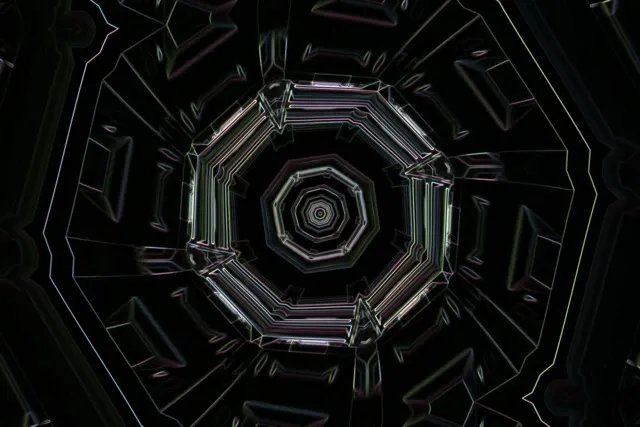 Neon Tunnel Hexagon Vortex 3:2 Surface 60fps Screensaver VJ Loop