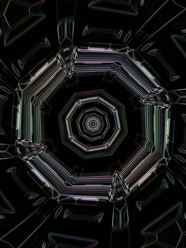 Neon Tunnel Hexagon Vortex 3:4 iPad Portrait 60fps Screensaver