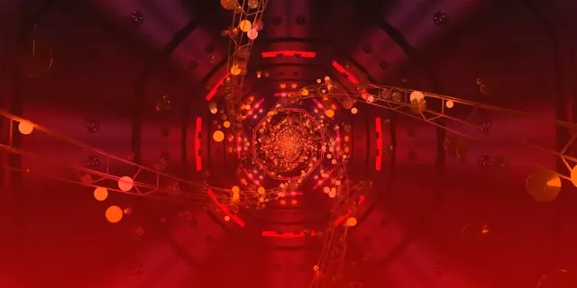 Neon Tunnel Oktagon Vortex Orange 2:1 Univisium 60fps Screensaver Vj Loop