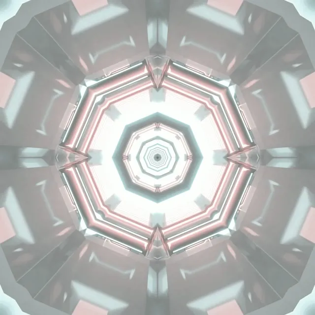 Neon Tunel Oktogono Zurrunbiloa VJ Loop 1:1 Karratua 60fps Pantaila-babeslea