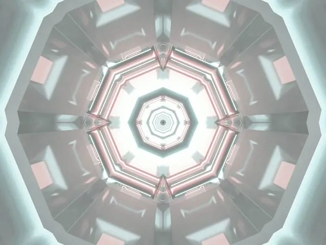 Neon tunelis aštuonkampis sūkurys VJ ciklas 4:3 klasikinis 60fps ekrano užsklanda