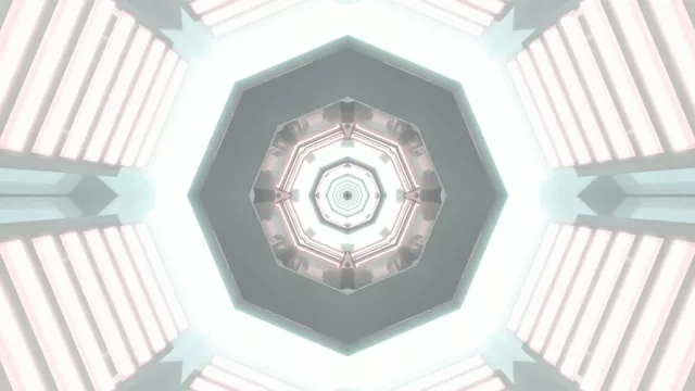 Neon Tunnel Bildschirmschoner 4K UHD 60fps Oktagon Weiß VJ Loop