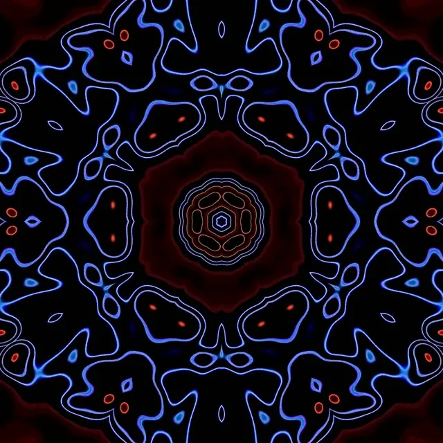 Neon Tunnel Kaleidoscope Bloom VJ Loop 1:1 Square 60fps Screensaver