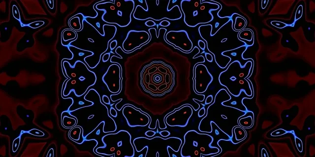 Neon Tunnel Kaleidoscope Flower 2:1 Univisium 60fps Screensaver Vj Loop